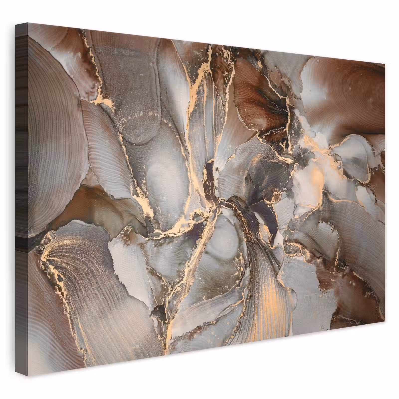 Leinwandbild - Grau - Gold - Marmor - Marmoroptik — 1