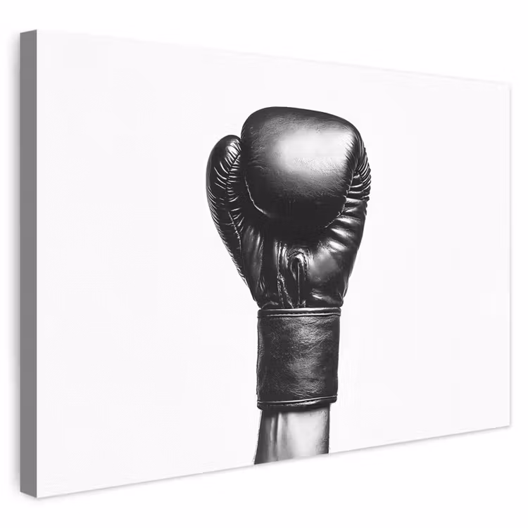 Leinwandbild - Boxhandschuh - Schwarz - Hand — 1