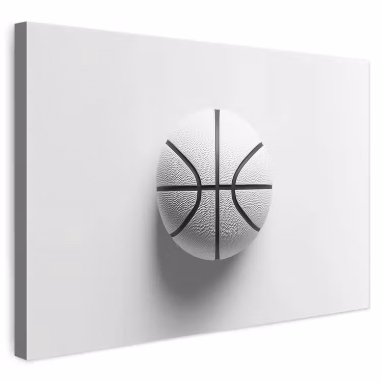 Leinwandbild - Basketball - Weiß - Schatten - Linien — 1
