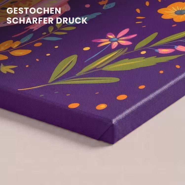 Leinwandbild - Käfer - Leuchtend bunt - Blüten - Blätter — 4
