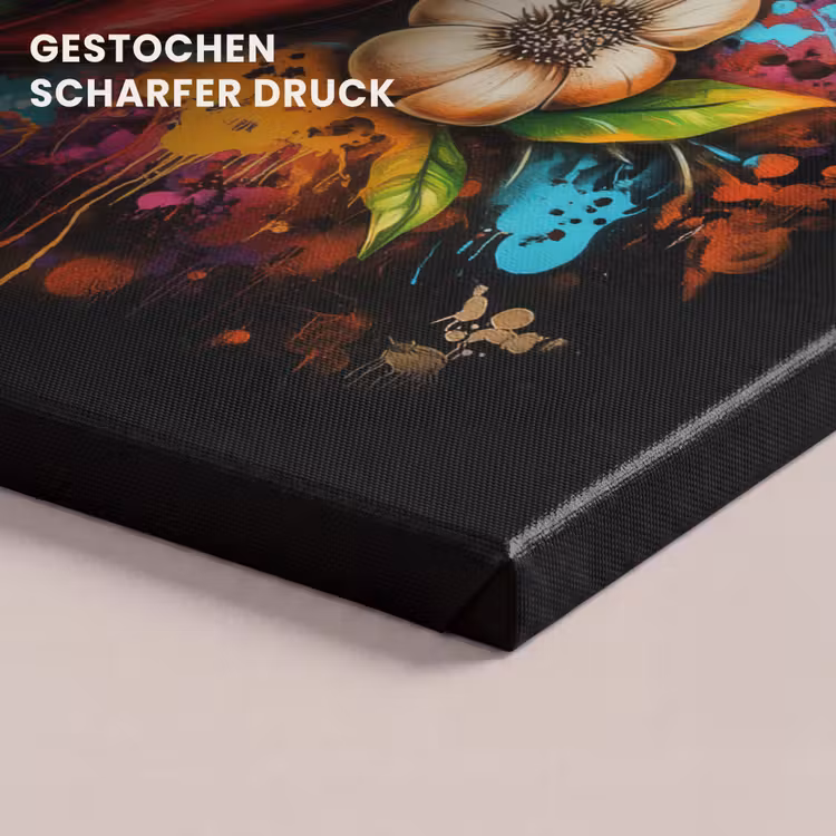 Leinwandbild - Gemüse - Paprika - Knoblauch - Graffiti - Farbe - Bunt — 4
