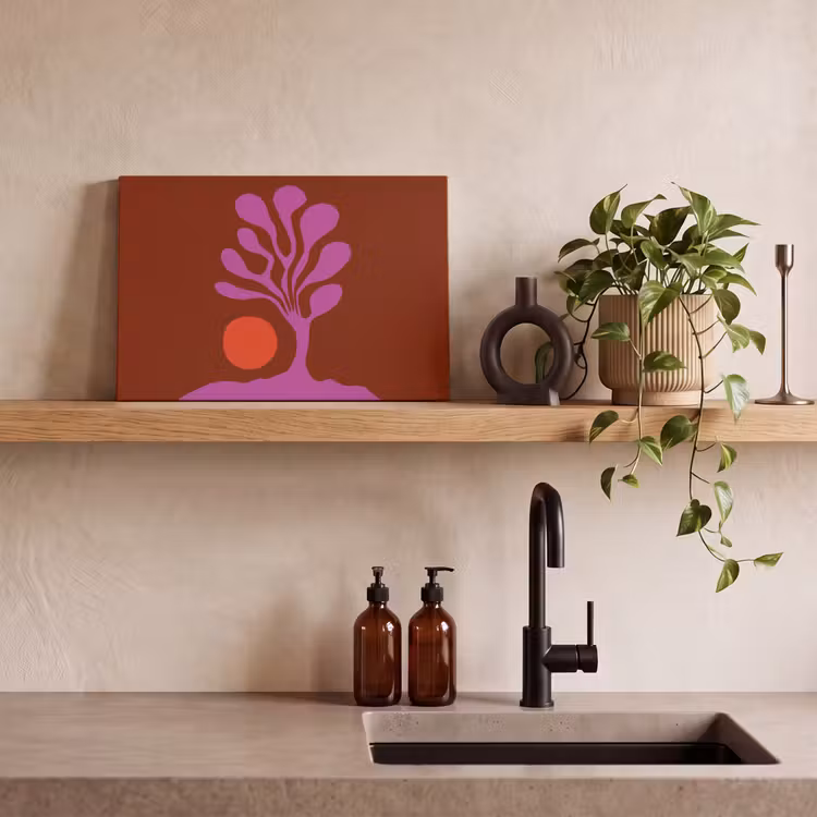 Leinwandbild - Baum - Lila - Kreis - Fließend — 3