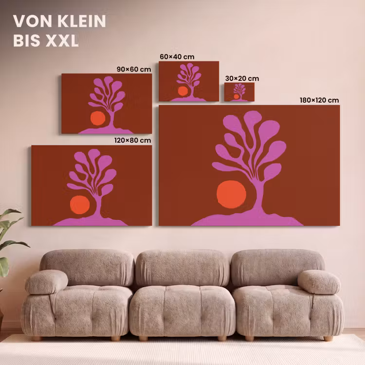 Leinwandbild - Baum - Lila - Kreis - Fließend — 6