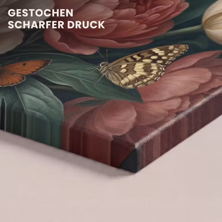 Leinwandbild - Blumen – Blumenstrauß – Natur – Klassisch – Dunkel — 4