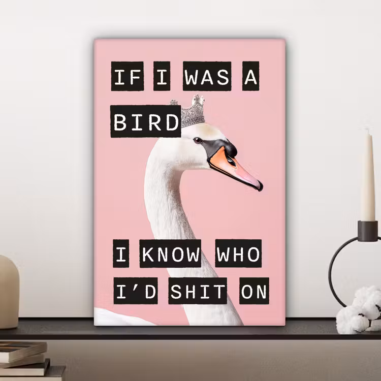 Leinwandbild - Schwan - Vogel - Dekoration - Rosa — 4