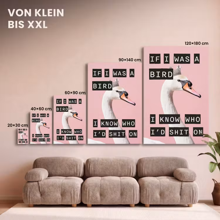 Leinwandbild - Schwan - Vogel - Dekoration - Rosa — 8