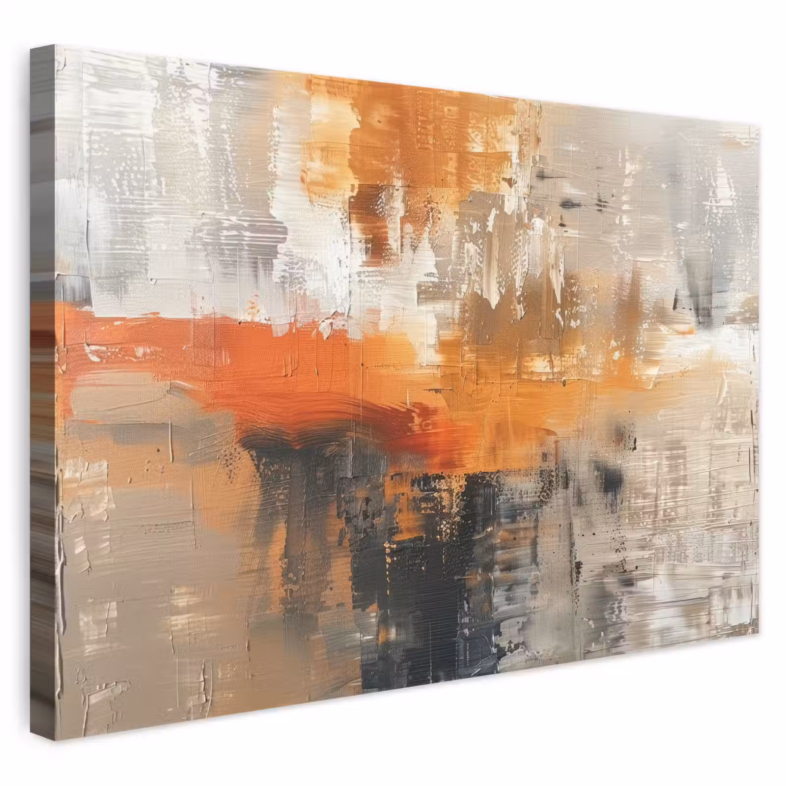 Leinwandbild - Moderne Kunst - Abstrakt - Gold - Grau — 1