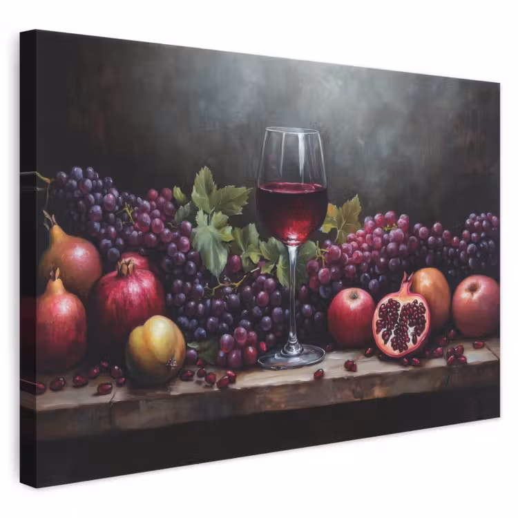 Leinwandbild - Wein - Obst - Stilleben — 1