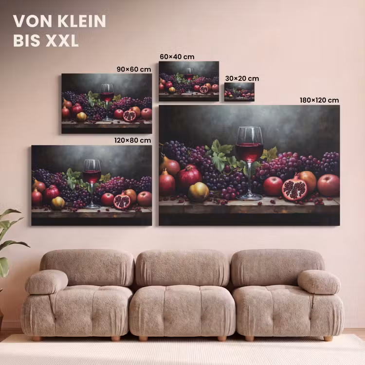 Leinwandbild - Wein - Obst - Stilleben — 6
