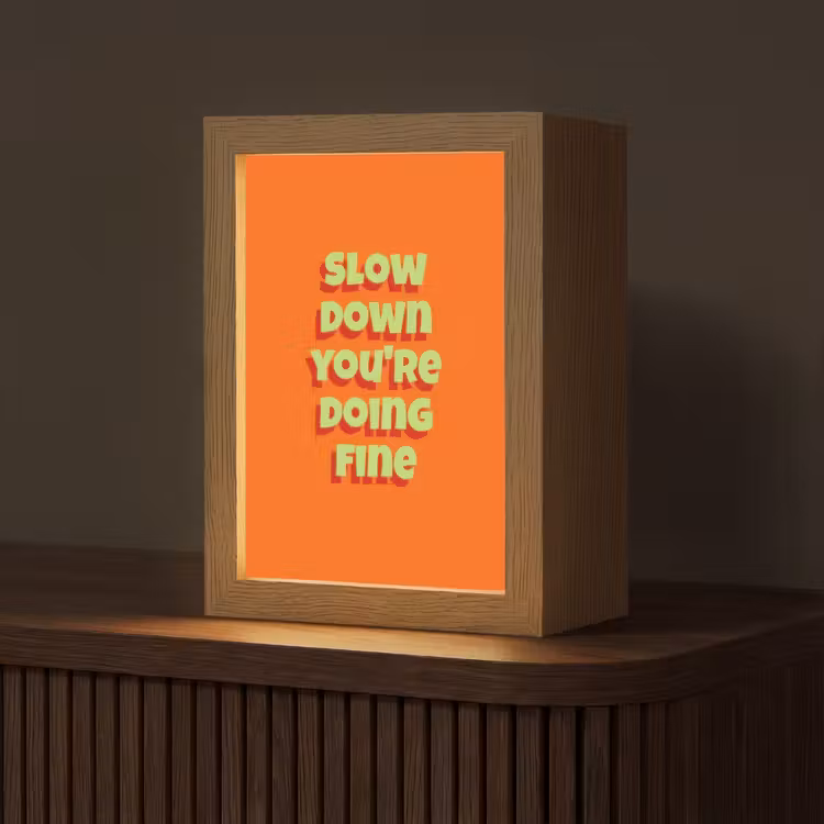 Tischlampe - Langsam, du schaffst das schon - Orange - Simple — 1