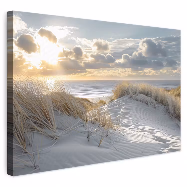 Leinwandbild - Zonsondergang - Duinen - Planten - Natuur - Strand — 1
