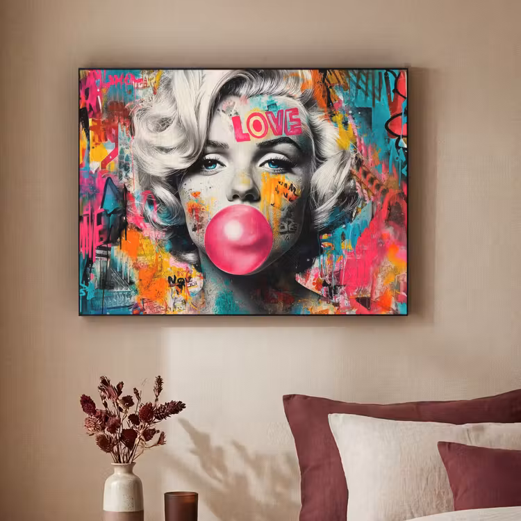 Art Frame - Frau - Kaugummi - Graffiti - Neonfarben — 2