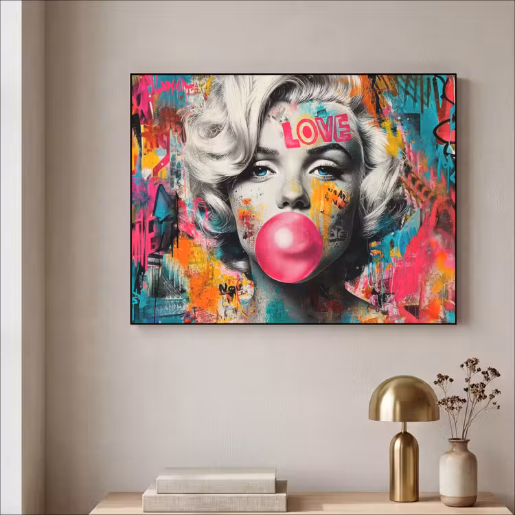 Art Frame - Frau - Kaugummi - Graffiti - Neonfarben — 4