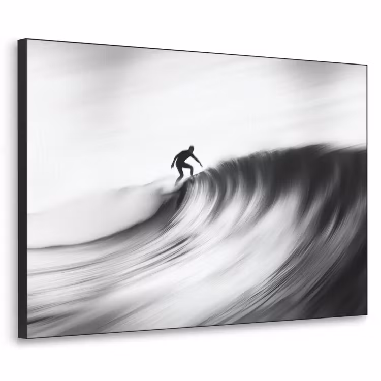 Art Frame - Surfer - Welle - Verblasst - Schwarz — 1