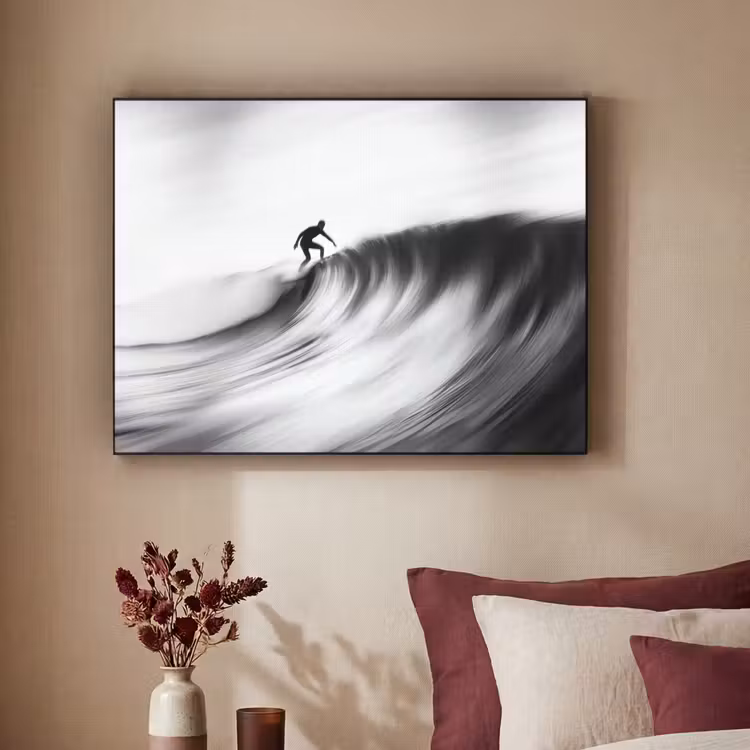 Art Frame - Surfer - Welle - Verblasst - Schwarz — 2