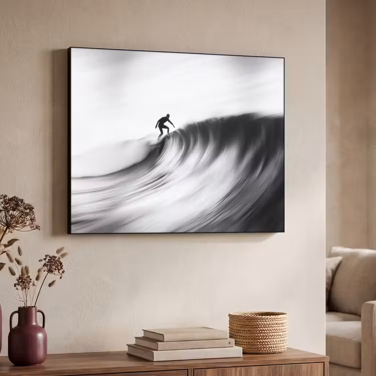 Art Frame - Surfer - Welle - Verblasst - Schwarz — 3