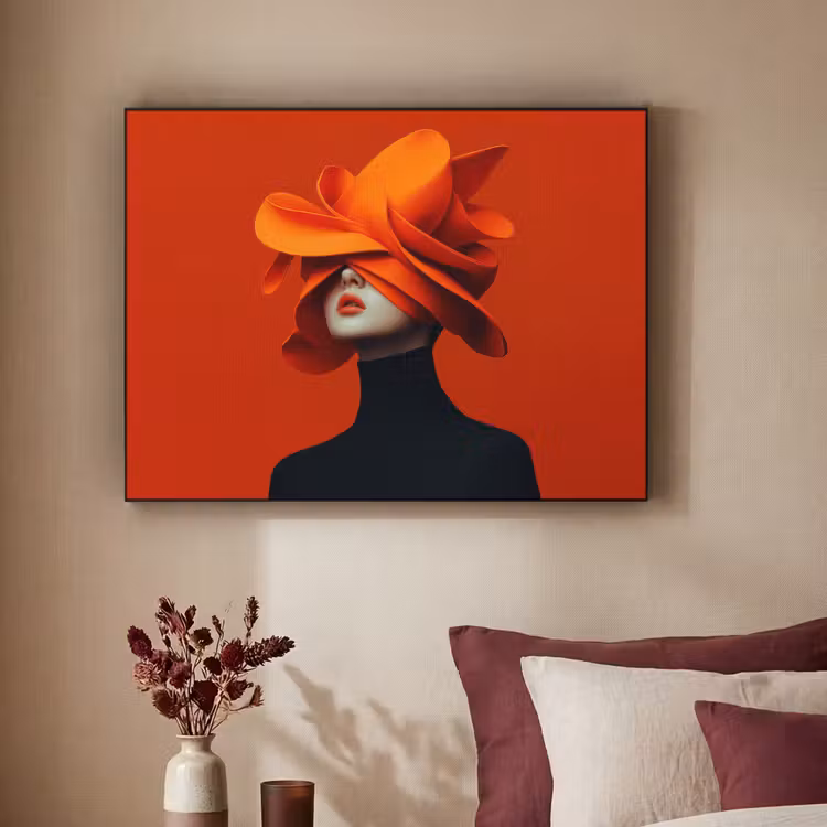 Art Frame - Orange - Hut - Frau — 2