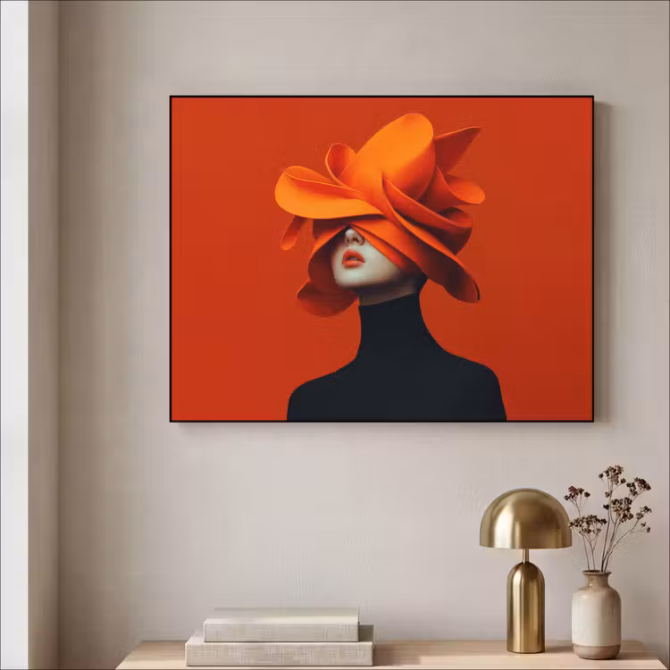Art Frame - Orange - Hut - Frau — 4