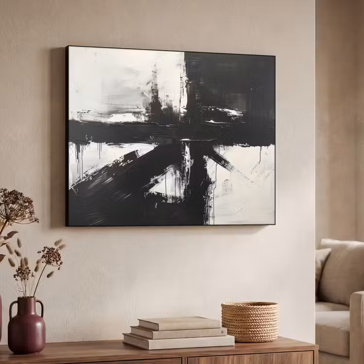 Art Frame - Modern - Schwarz und weiß - Abstrakt - Kunst — 3