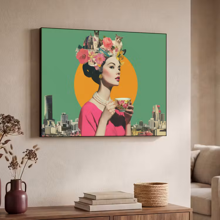 Art Frame - Retro - Frau - Stadt - Sonne — 3