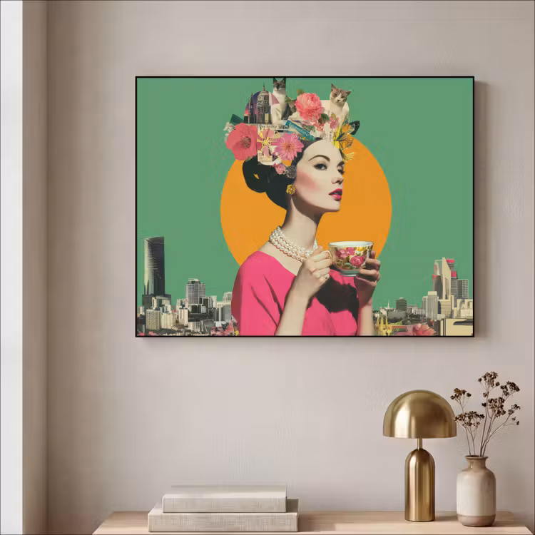 Art Frame - Retro - Frau - Stadt - Sonne — 4