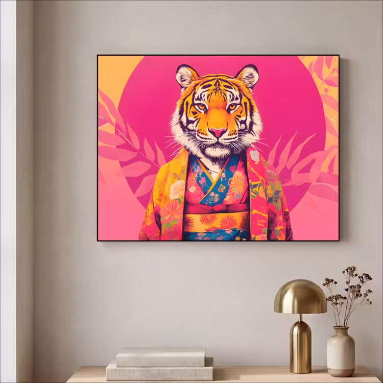 Art Frame - Tiger - Kimono - Pflanzen - Rosa — 4