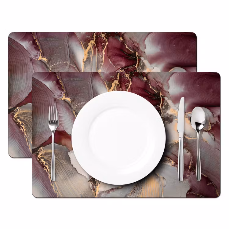 Tischset - 6 Stück - Gold - Marmor - Lila — 2