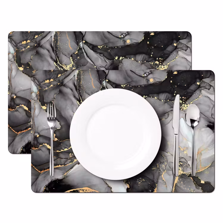 Tischset - 6 Stück - Grau - Luxus - Gold - Marmor — 2