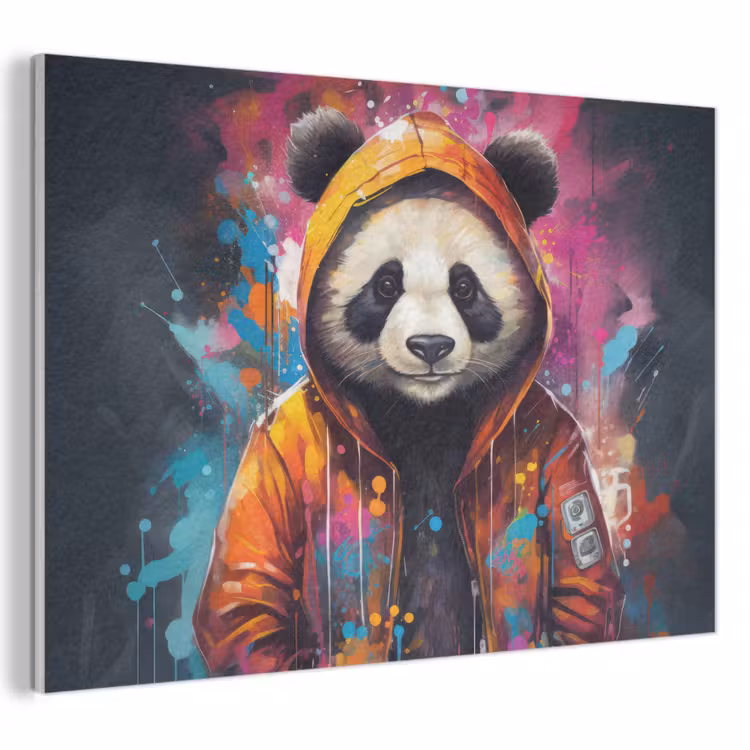 Akustikbild - Panda - Jacke - Graffiti - Orange — 1