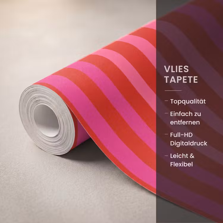 Tapete - Vertikal - Streifen - Rosa — 3
