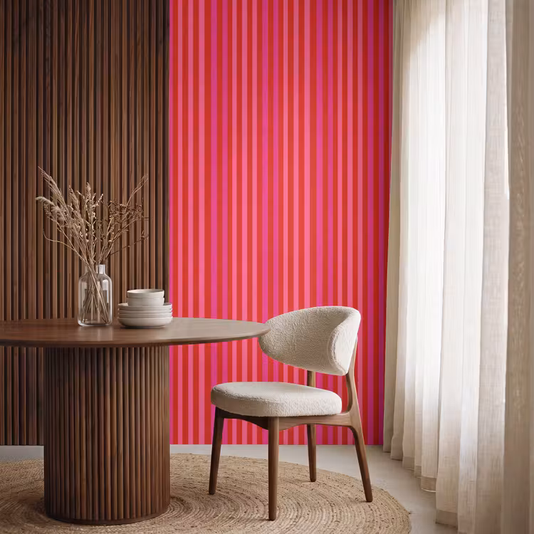 Tapete - Vertikal - Streifen - Rosa — 4