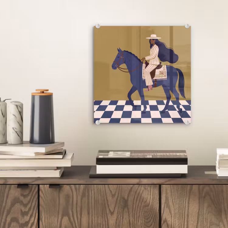 Glasbild - Frau – Pferd – Reiten – Modern – Abstrakt — 2
