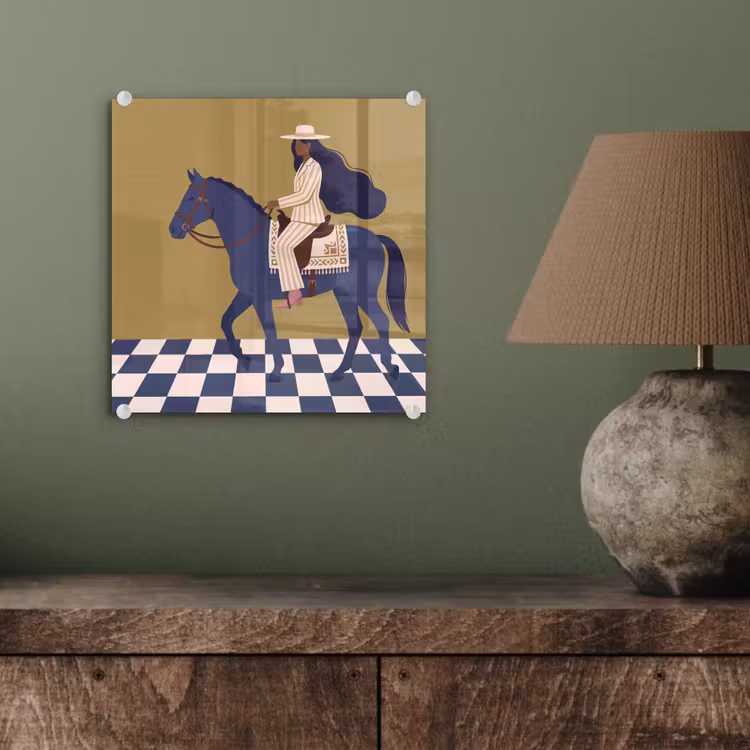 Glasbild - Frau – Pferd – Reiten – Modern – Abstrakt — 4