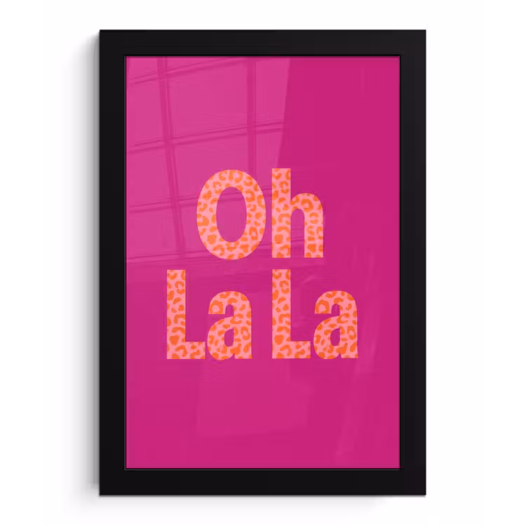 Bilder mit Rahmen - Oh la la - Leopardenmuster - Rosa — 1
