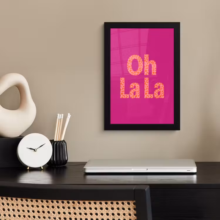 Bilder mit Rahmen - Oh la la - Leopardenmuster - Rosa — 2