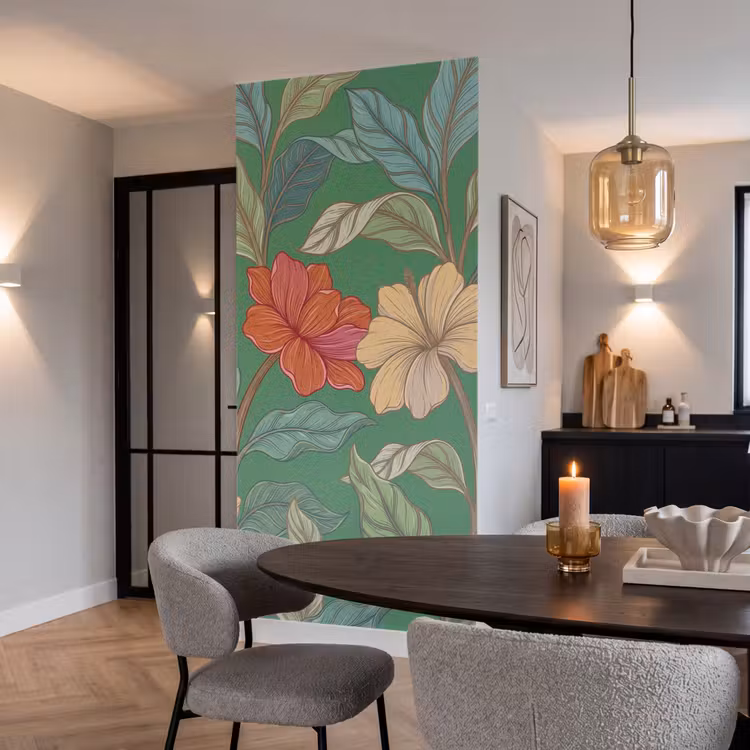 Tapete - Blumen – Grün – Illustration — 5