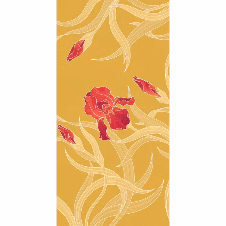 Tapete - Blumen – Illustration – Rot — 2