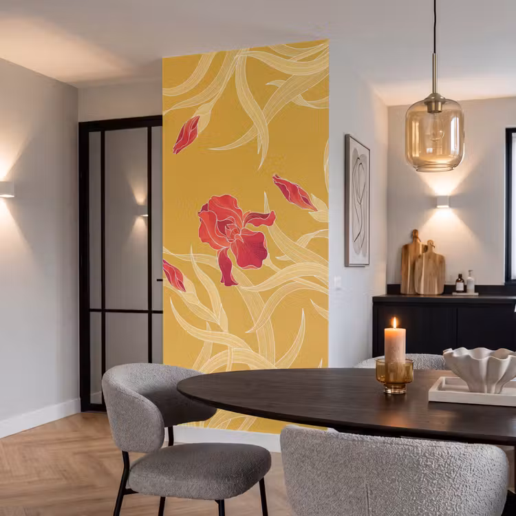 Tapete - Blumen – Illustration – Rot — 5