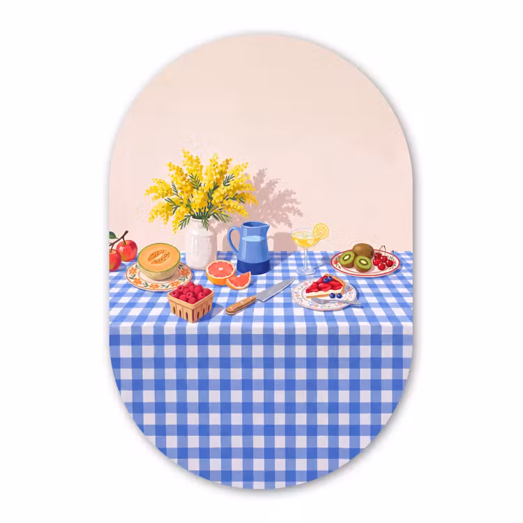 Alu-Dibond-Bild Oval - Essen – Obst – Sommer — 1