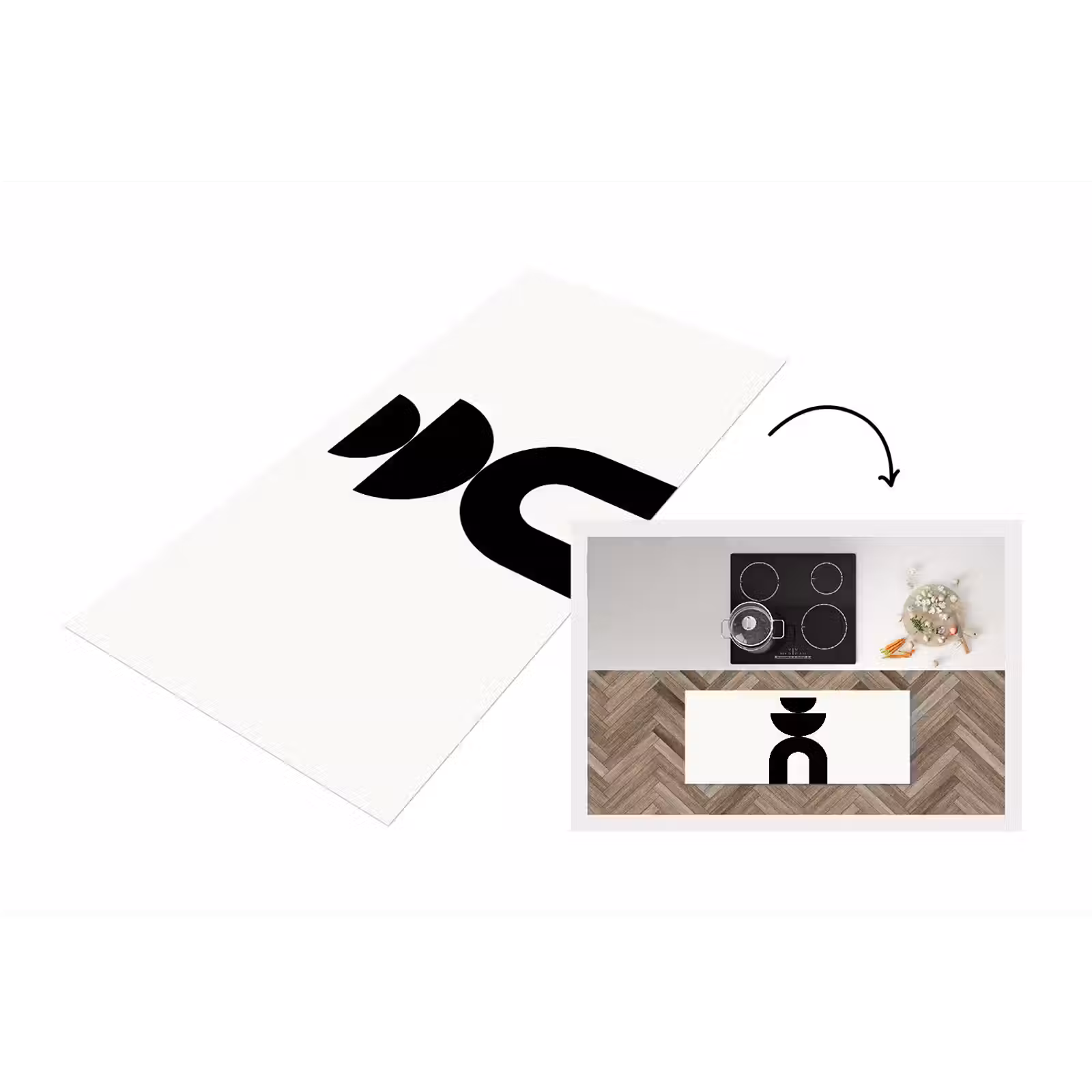 Küchenläufer - Minimalistisch – Kunst – Weiß — 1