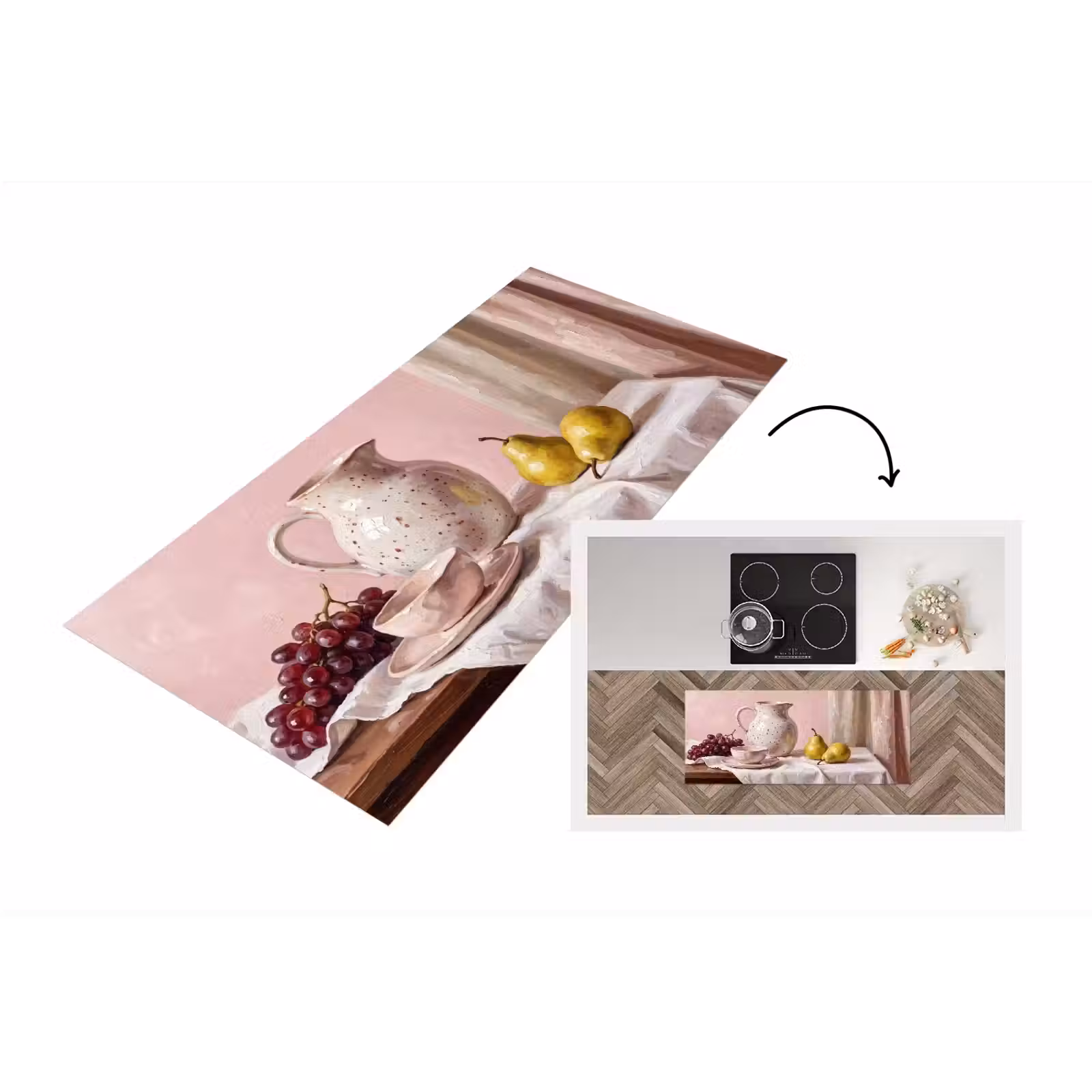 Küchenläufer - Stillleben – Obst – Rosa — 1