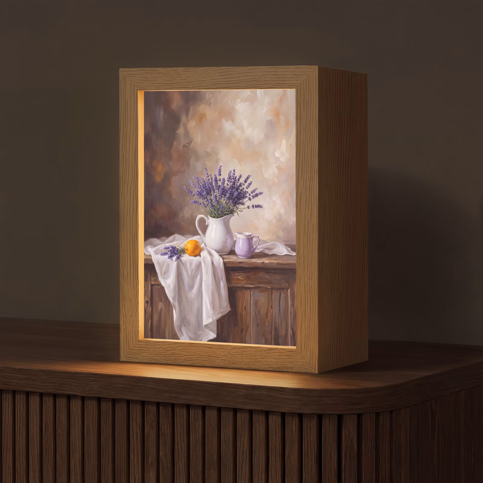 Tischlampe - Blumen – Stillleben – Lila — 1