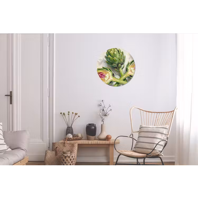 Alu-Dibond-Bild Rund - Artischocke – Zitrone – Essen — 2