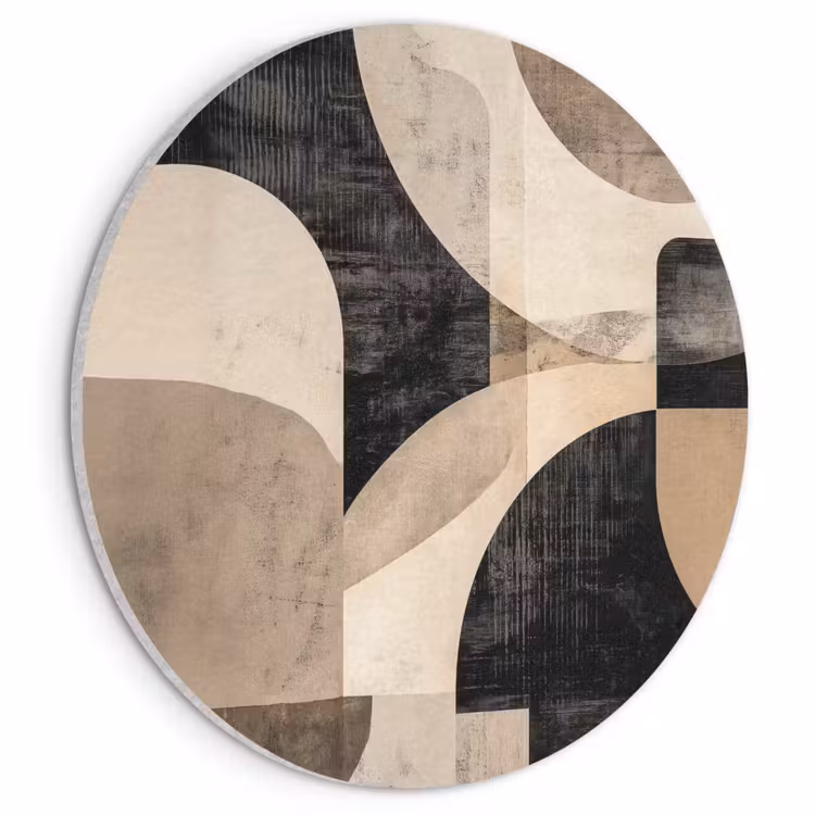 Akustikbild - Rund - Abstrakt - Formen - Modern - Beige — 1