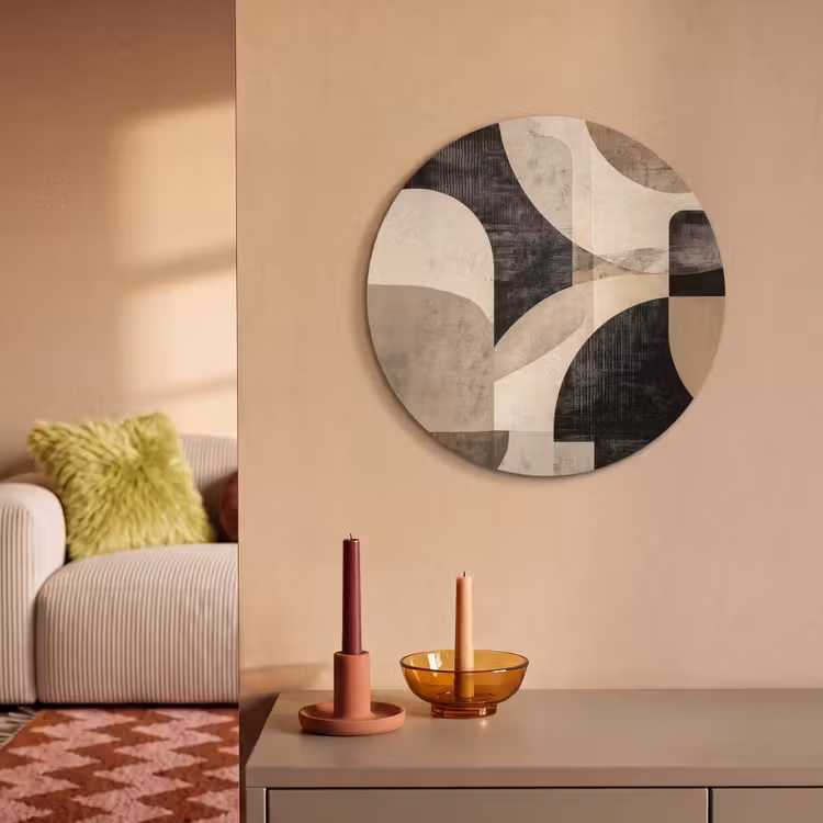 Akustikbild - Rund - Abstrakt - Formen - Modern - Beige — 2