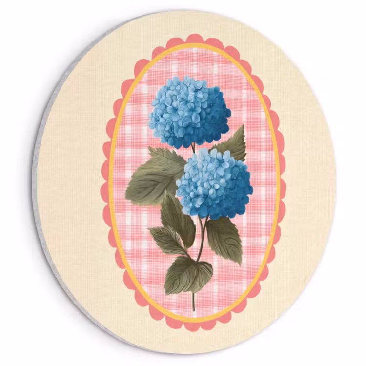 Akustikbild - Rund - Blumen - Blau - Liste - Blätter — 1
