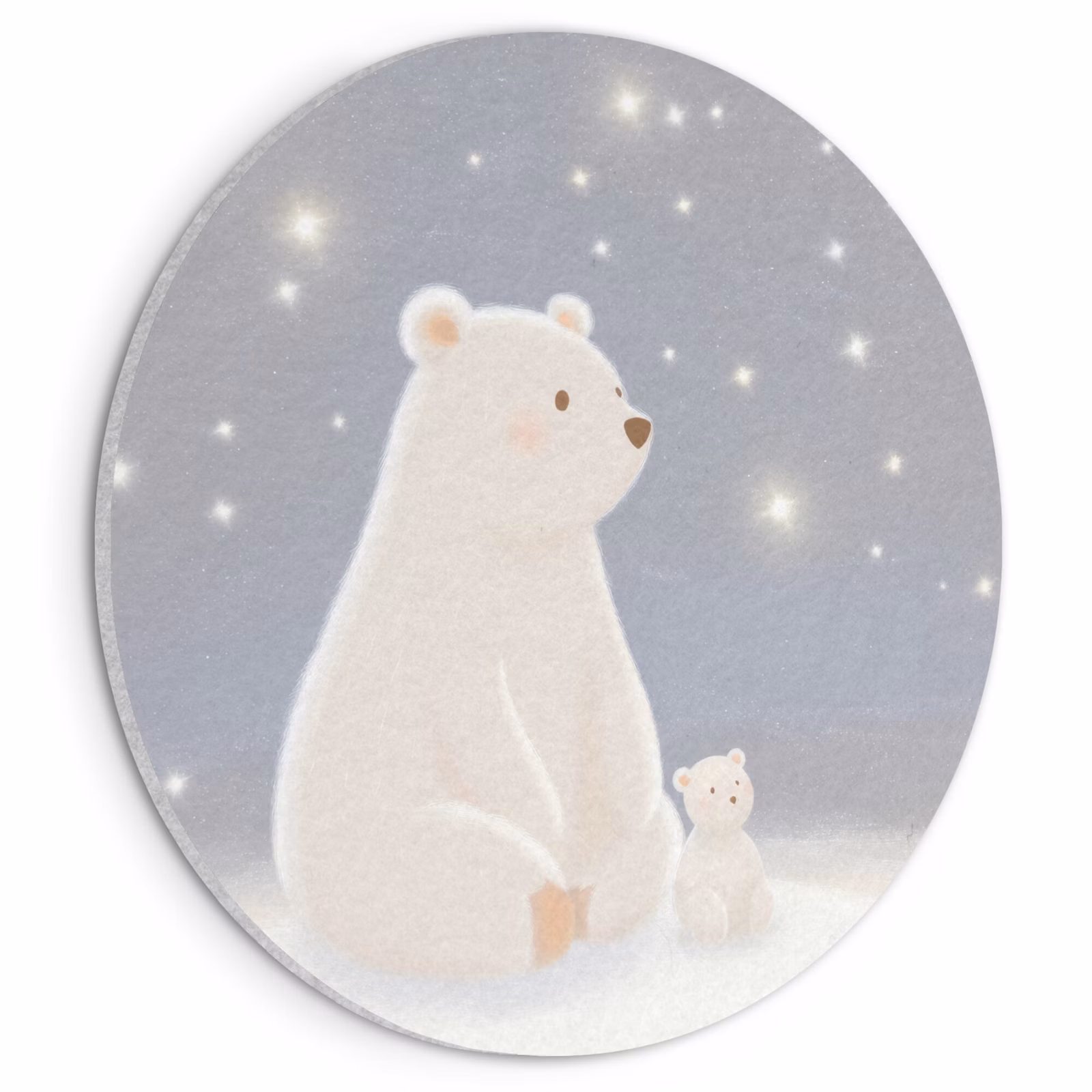 Akustikbild - Rund - Eisbär - Schnee - Sterne - Blau — 1