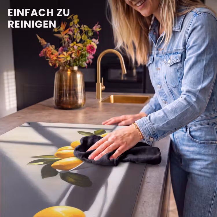 2-in-1 Herdabdeckplatte & Spritzschutz - Zitronen - Stilleben - Gelb — 5