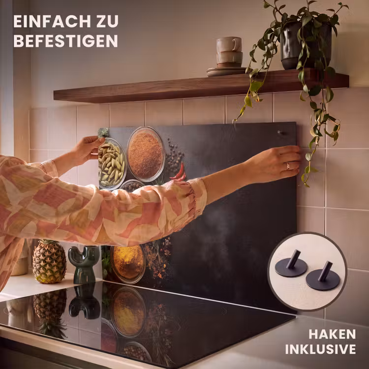2-in-1 Herdabdeckplatte & Spritzschutz - Gläser - Tabletts - Blätter - Kräuter — 7