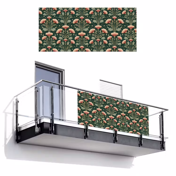 Balkonsichtschutz - Muster - Botanisch - Farbenfroh — 1
